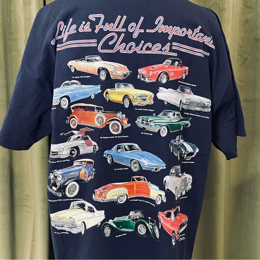 Classic Car "Life Is Full Of Impossible Choices" Black Shirt Size Large
